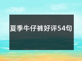 夏季牛仔褲好評54句