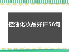 控油化妝品好評56句