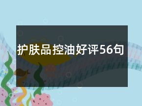 護膚品控油好評56句