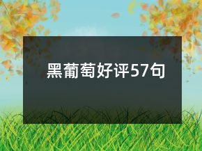 黑葡萄好評(píng)57句