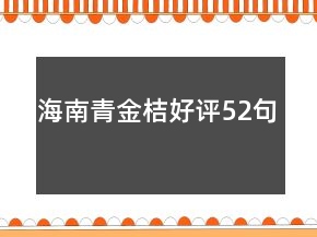 海南青金桔好評52句