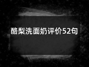 酪梨洗面奶評價(jià)52句
