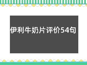 伊利牛奶片評價54句