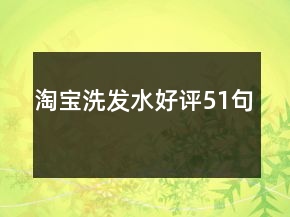 淘寶洗發(fā)水好評51句
