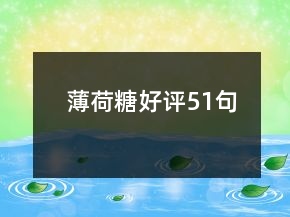 薄荷糖好評(píng)51句