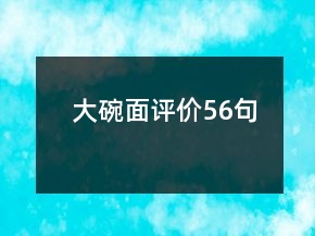 大碗面評(píng)價(jià)56句