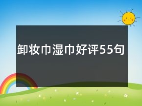 卸妝巾濕巾好評(píng)55句
