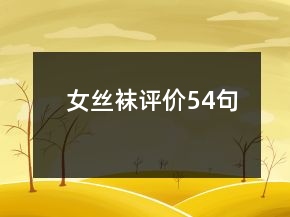 女絲襪評(píng)價(jià)54句