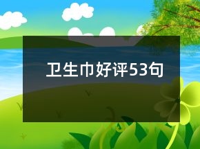 衛(wèi)生巾好評53句