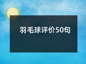 羽毛球評(píng)價(jià)50句