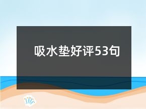 吸水墊好評53句