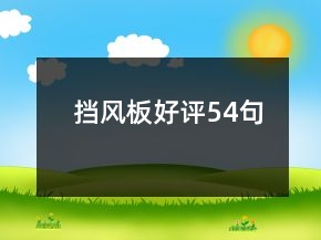 擋風板好評54句