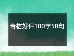 青桔好評100字58句