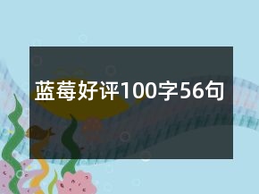 藍(lán)莓好評100字56句