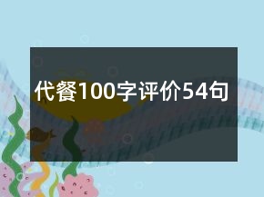 代餐100字評價54句