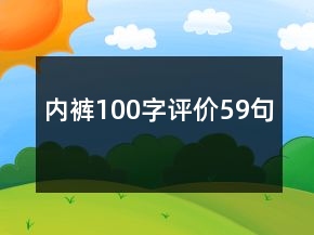 內(nèi)褲100字評(píng)價(jià)59句