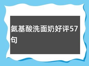 氨基酸洗面奶好評57句