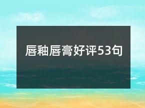 唇釉唇膏好評53句