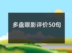 多盤眼影評價(jià)50句