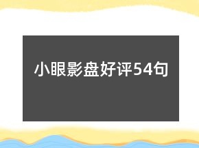 小眼影盤好評54句
