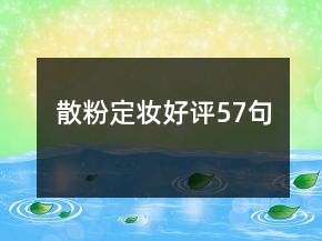 散粉定妝好評57句