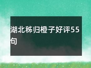 湖北秭歸橙子好評55句