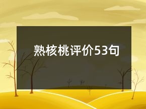 熟核桃評價53句