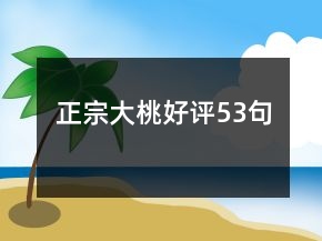正宗大桃好評(píng)53句