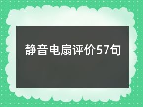 靜音電扇評(píng)價(jià)57句