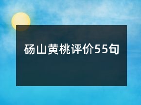 碭山黃桃評(píng)價(jià)55句
