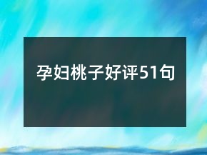 孕婦桃子好評51句