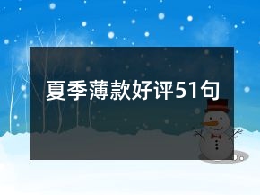 夏季薄款好評51句