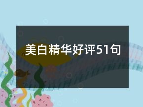 美白精華好評51句