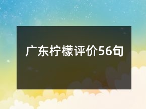 廣東檸檬評(píng)價(jià)56句