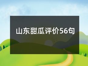 山東甜瓜評價56句