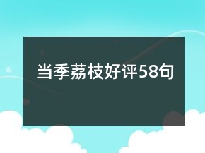 當(dāng)季荔枝好評58句