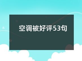 空調(diào)被好評(píng)53句