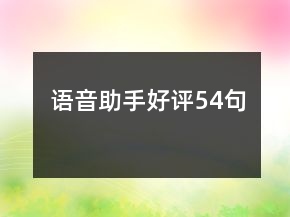 語音助手好評(píng)54句