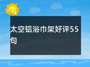 太空鋁浴巾架好評55句