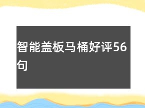 智能蓋板馬桶好評56句