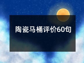 陶瓷馬桶評價60句