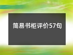 簡易書柜評價57句