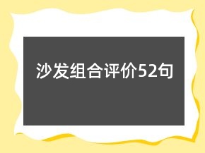 沙發(fā)組合評價(jià)52句