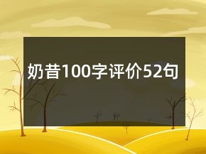 奶昔100字評價52句