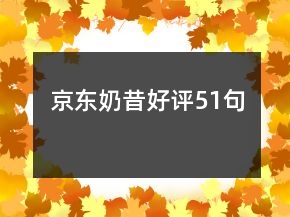 京東奶昔好評51句