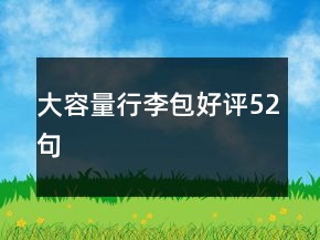 大容量行李包好評(píng)52句