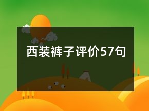 西裝褲子評(píng)價(jià)57句