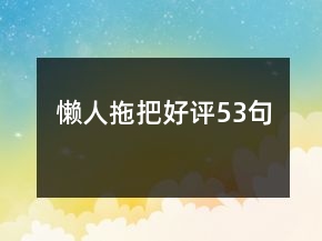 懶人拖把好評(píng)53句