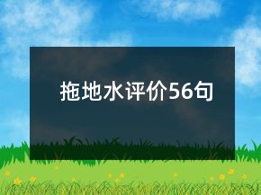拖地水評價56句