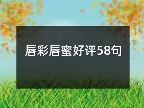 唇彩唇蜜好評58句